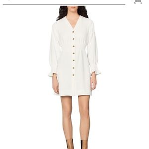 Sandro Lylie button front white dress
